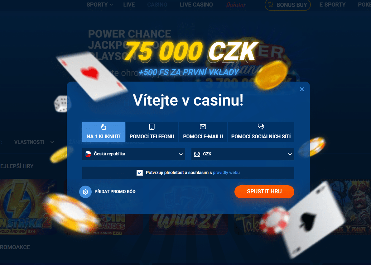 Vyberte způsob registrace.